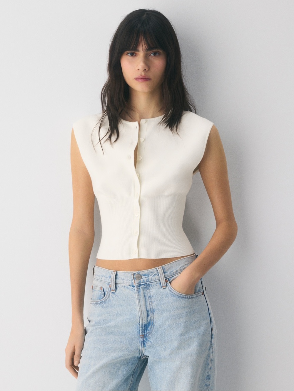 Wilfred Golightly Sleeveless Cardigan- Wonder Yarn